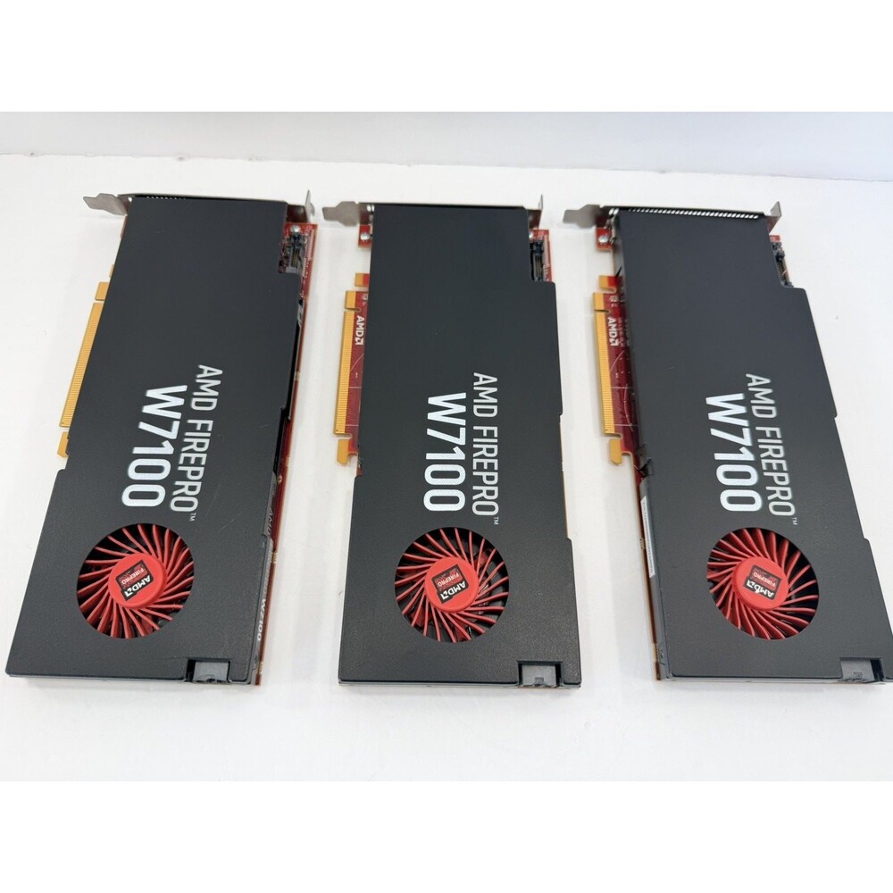 *Lot of 3* AMD FirePro W7100 8GB GDDR5 Workstation Graphics Cards | 4x DP
